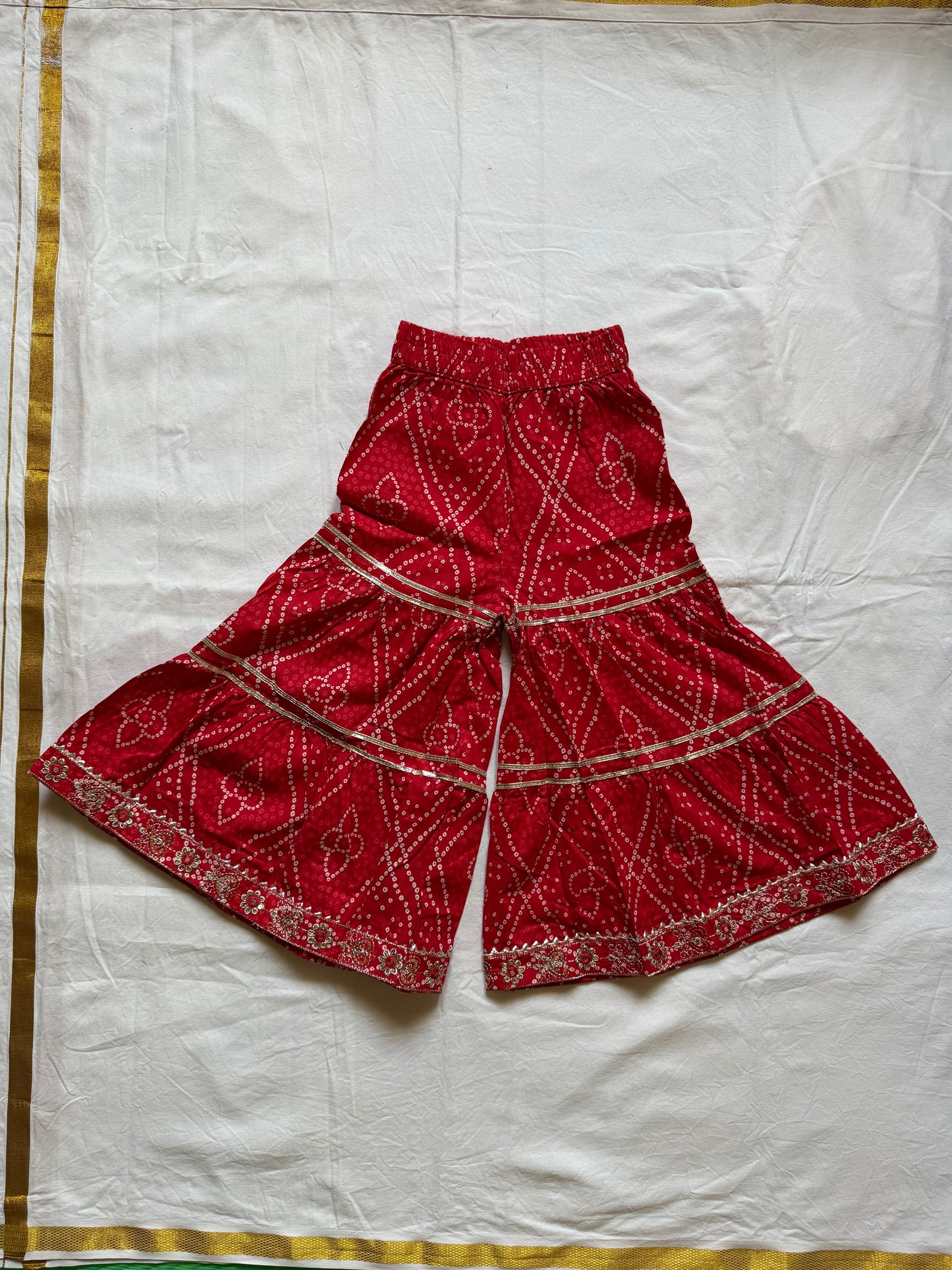 Red Embriodery Bandhej