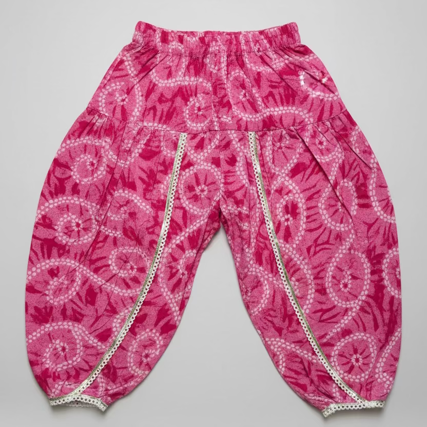 Pink Embriodery Bandhej