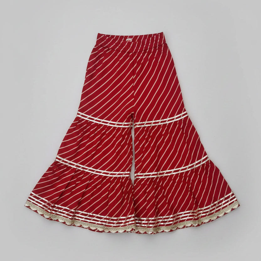 Red Bandhej Sharara
