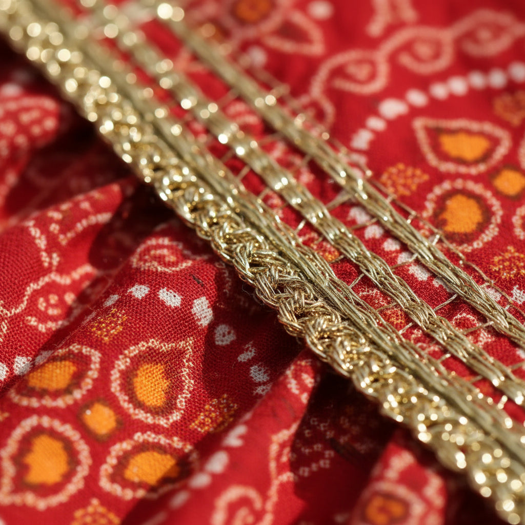 Red Bandhej Dhoti