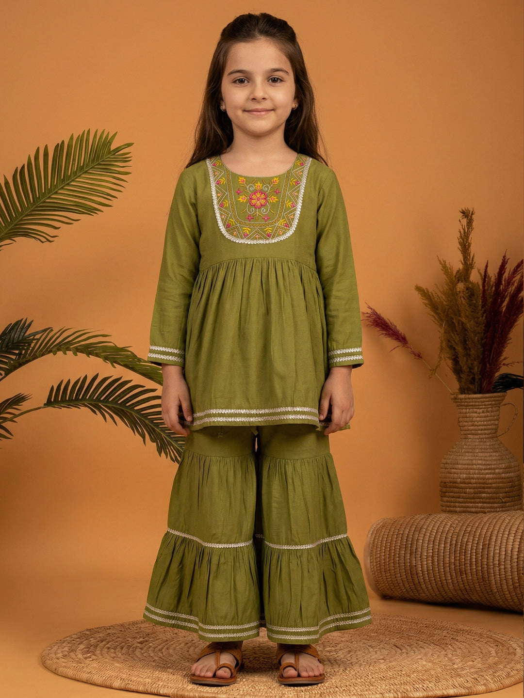 Olive Ethnic Elegance