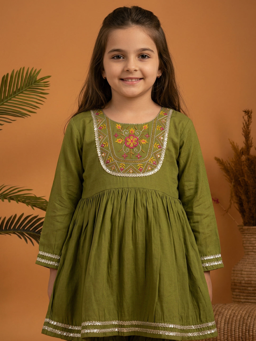 Olive Ethnic Elegance