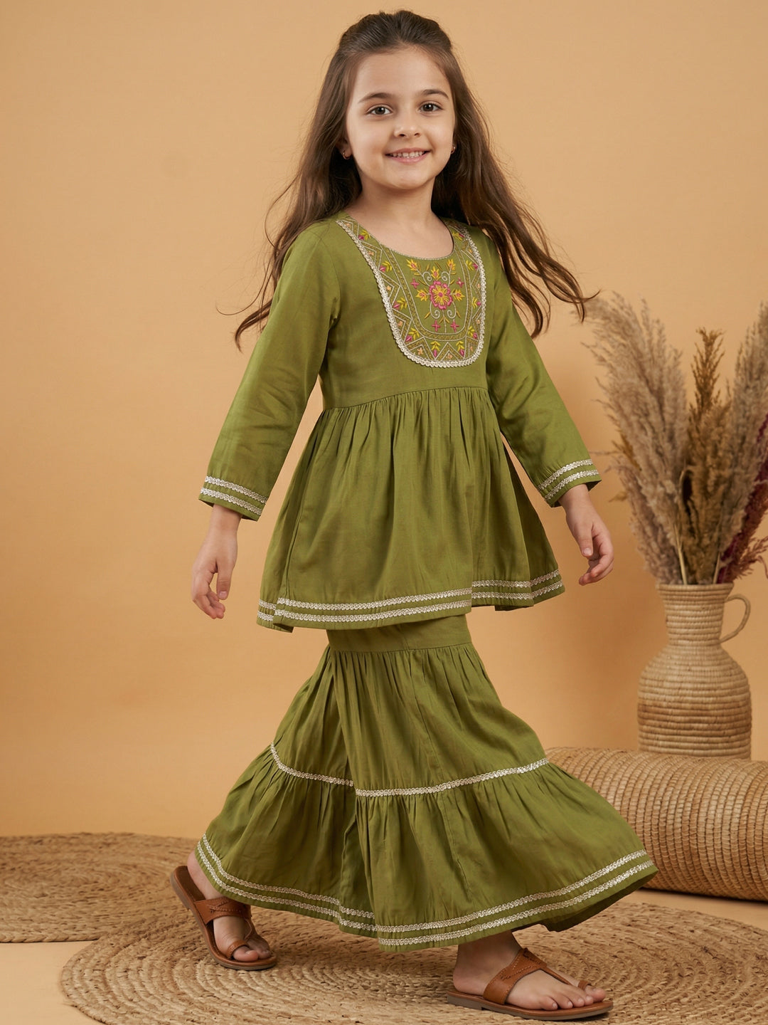 Olive Ethnic Elegance