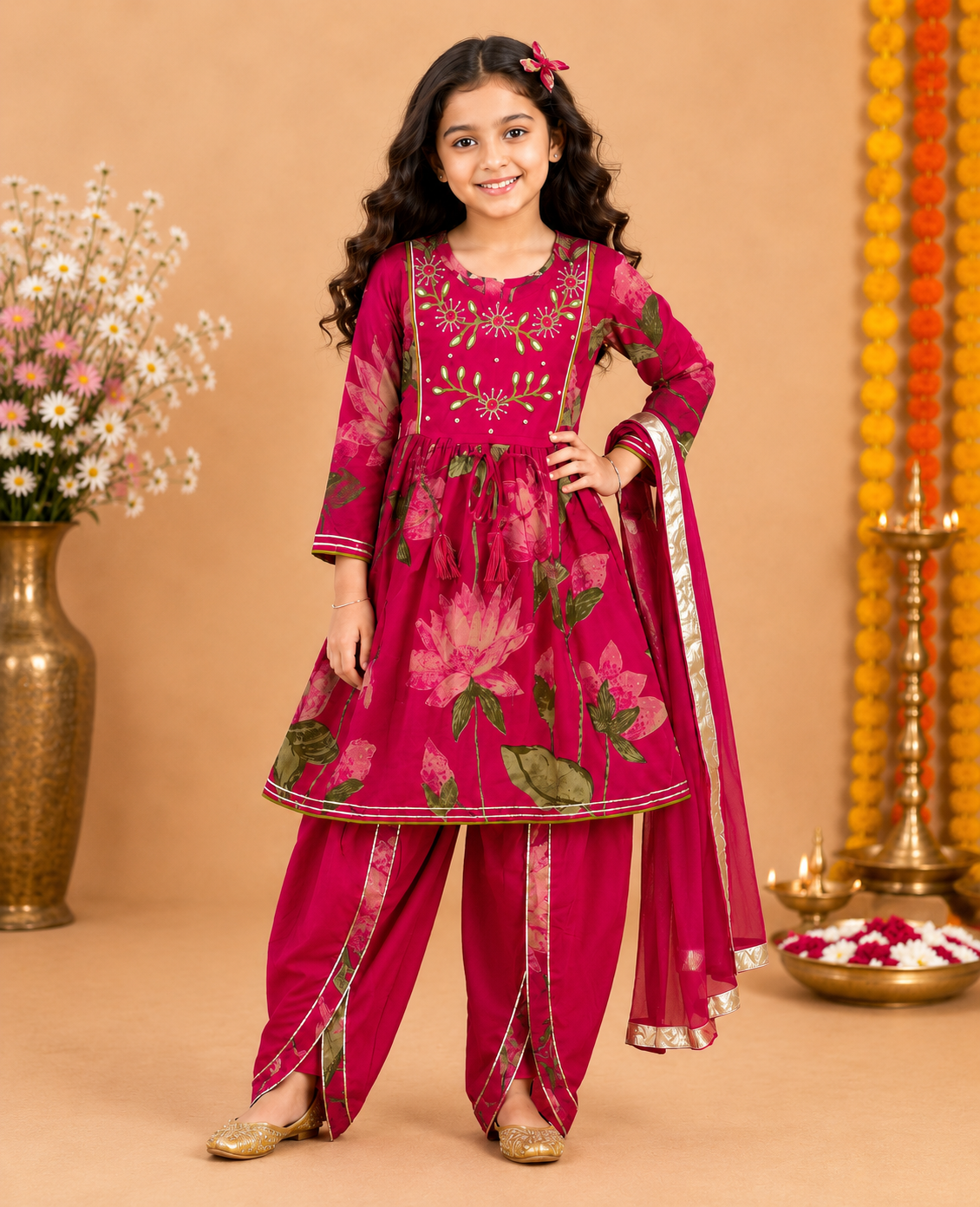 Embroideried Pink Latus