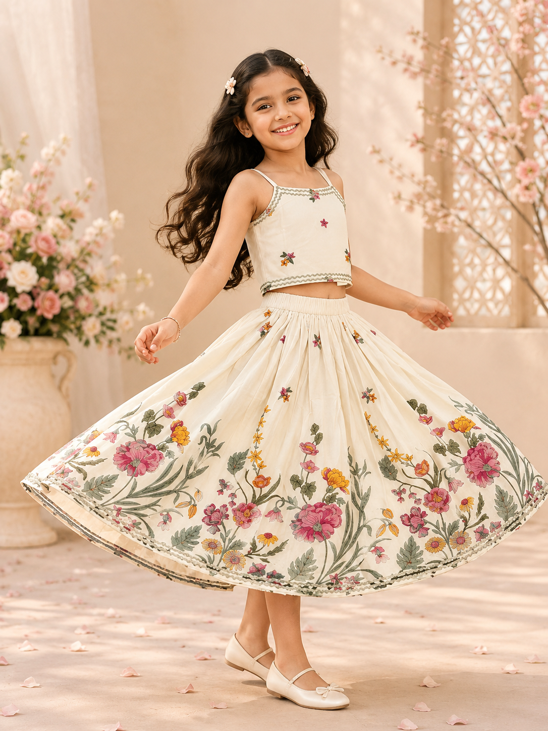 White Slvls Lehenga