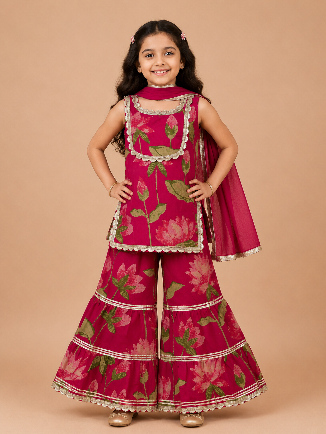 Pink Kurti Sharara