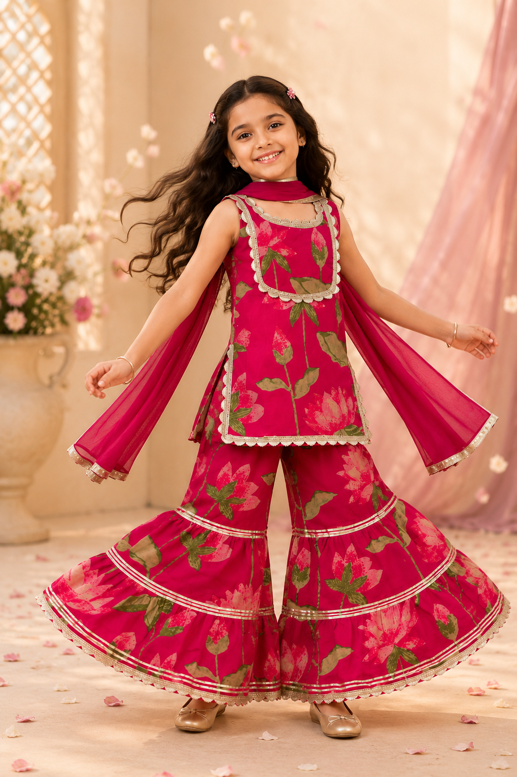 Pink Kurti Sharara