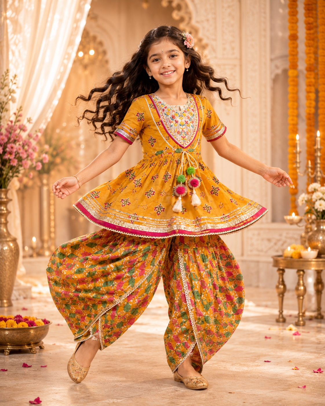 Yellow Embroidery Booti