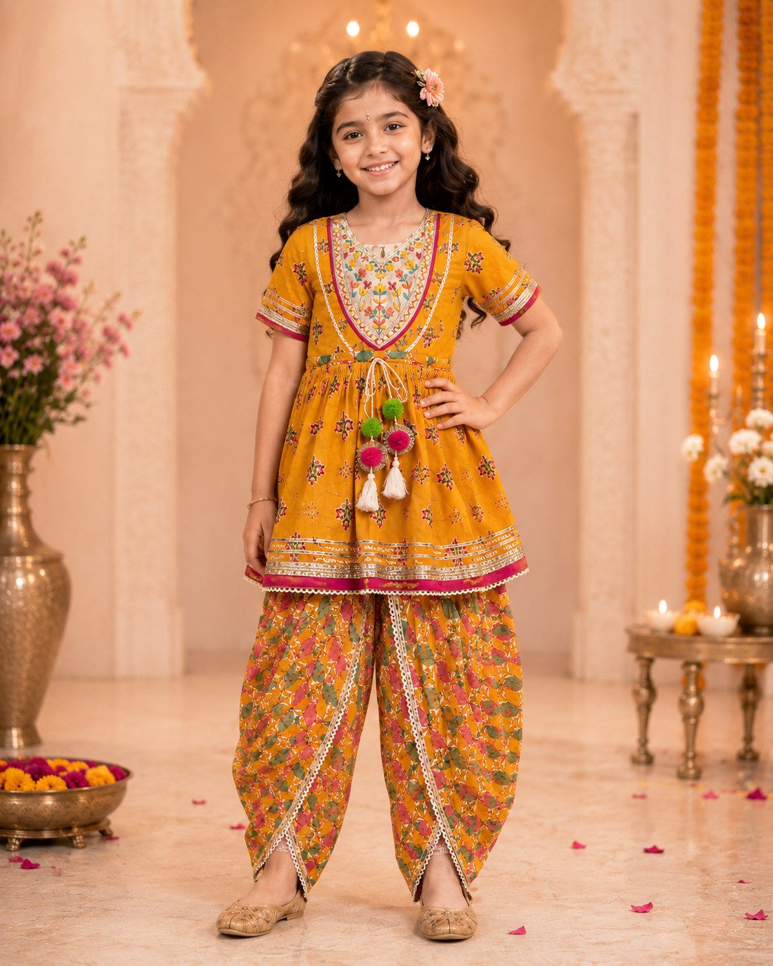 Yellow Embroidery Booti