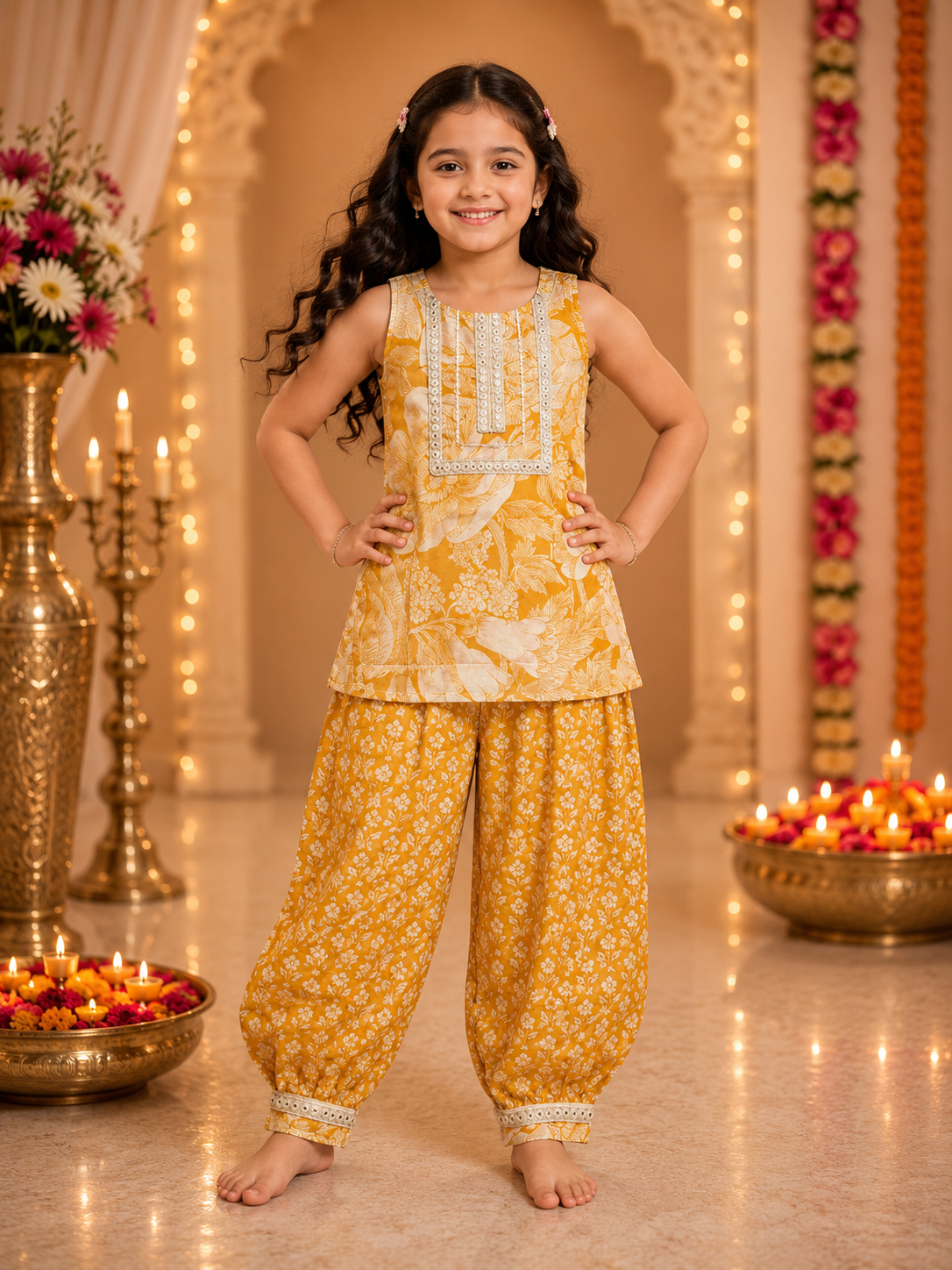Yellow Afghani Embroidery