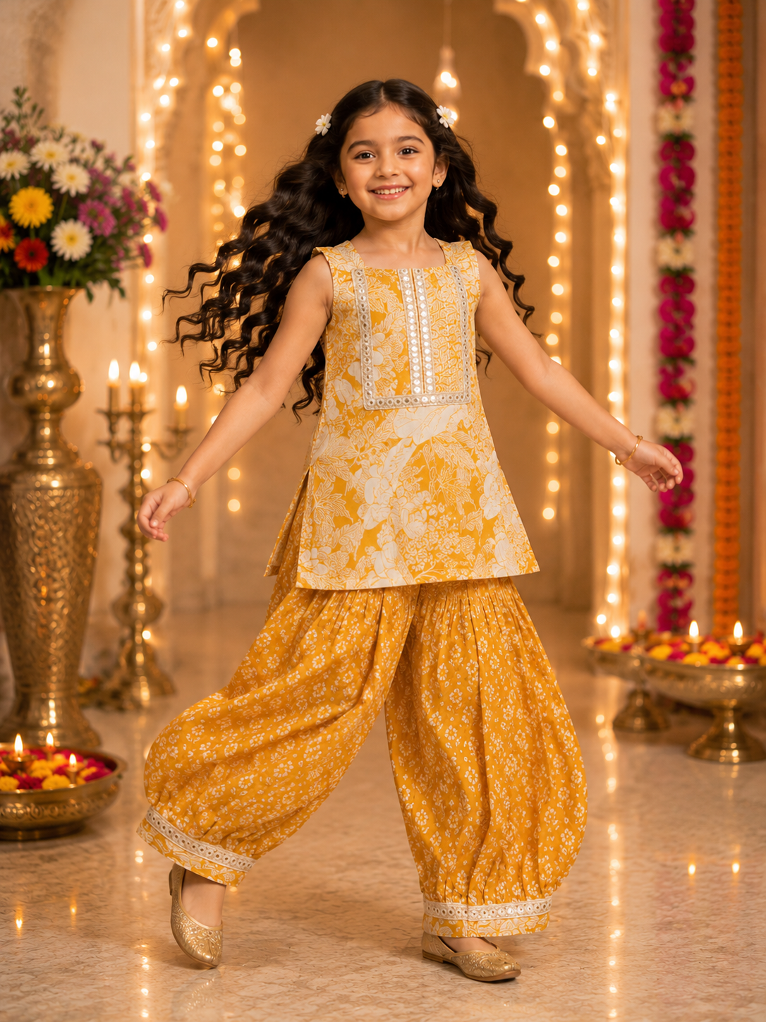Yellow Afghani Embroidery