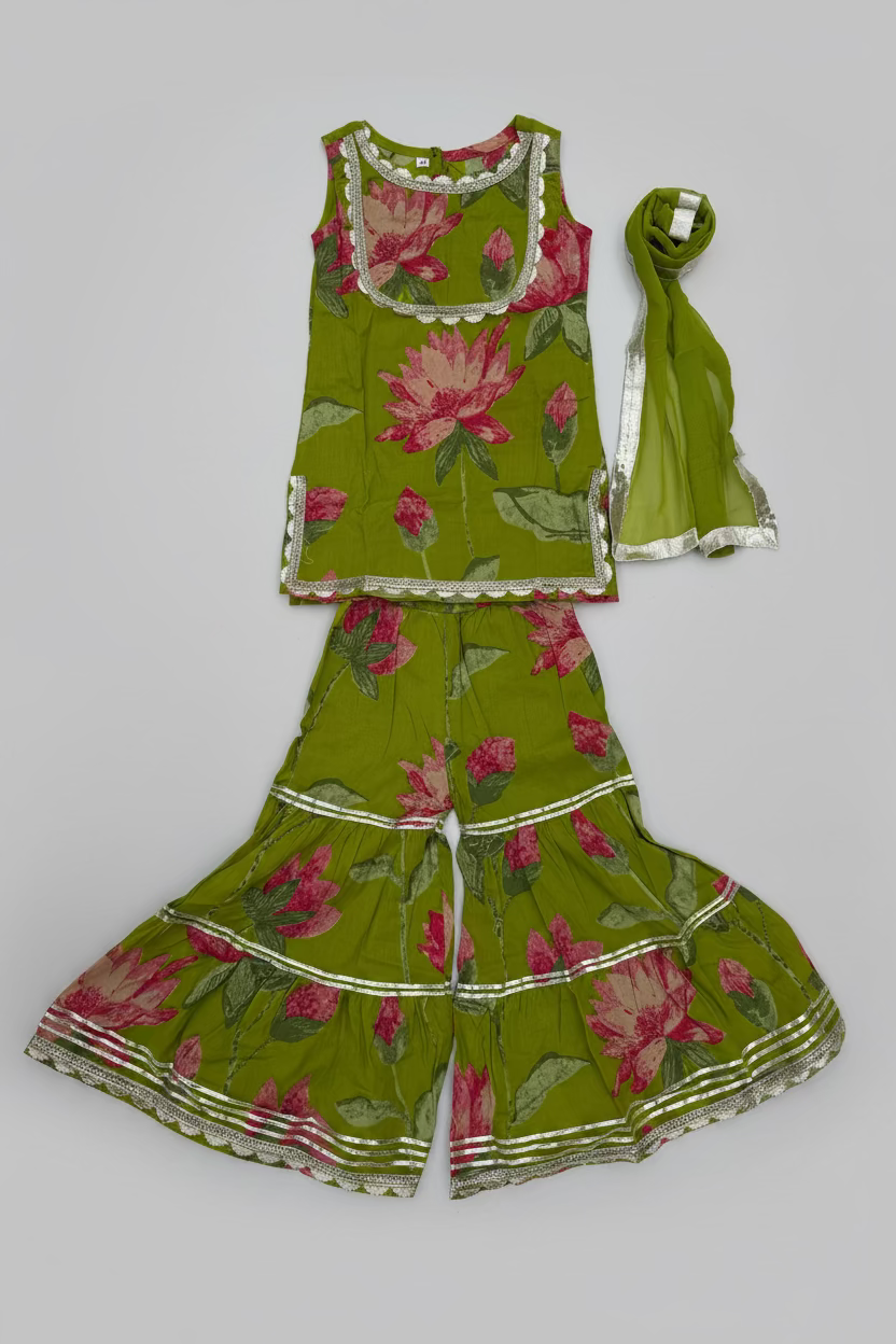 Green Kurti Sharara