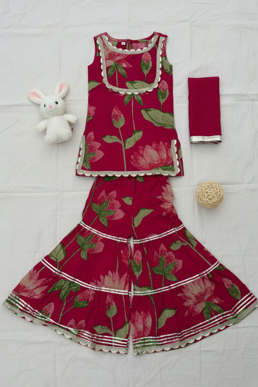 Pink Kurti Sharara