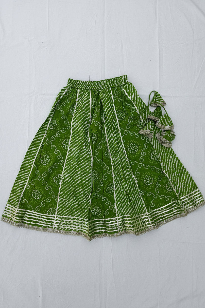 Green Lehriya Lehenga