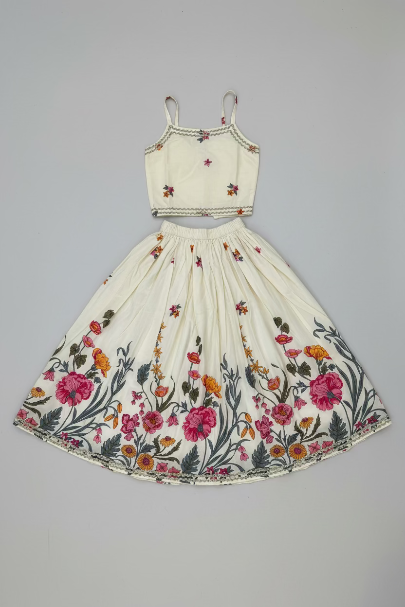 White Slvls Lehenga