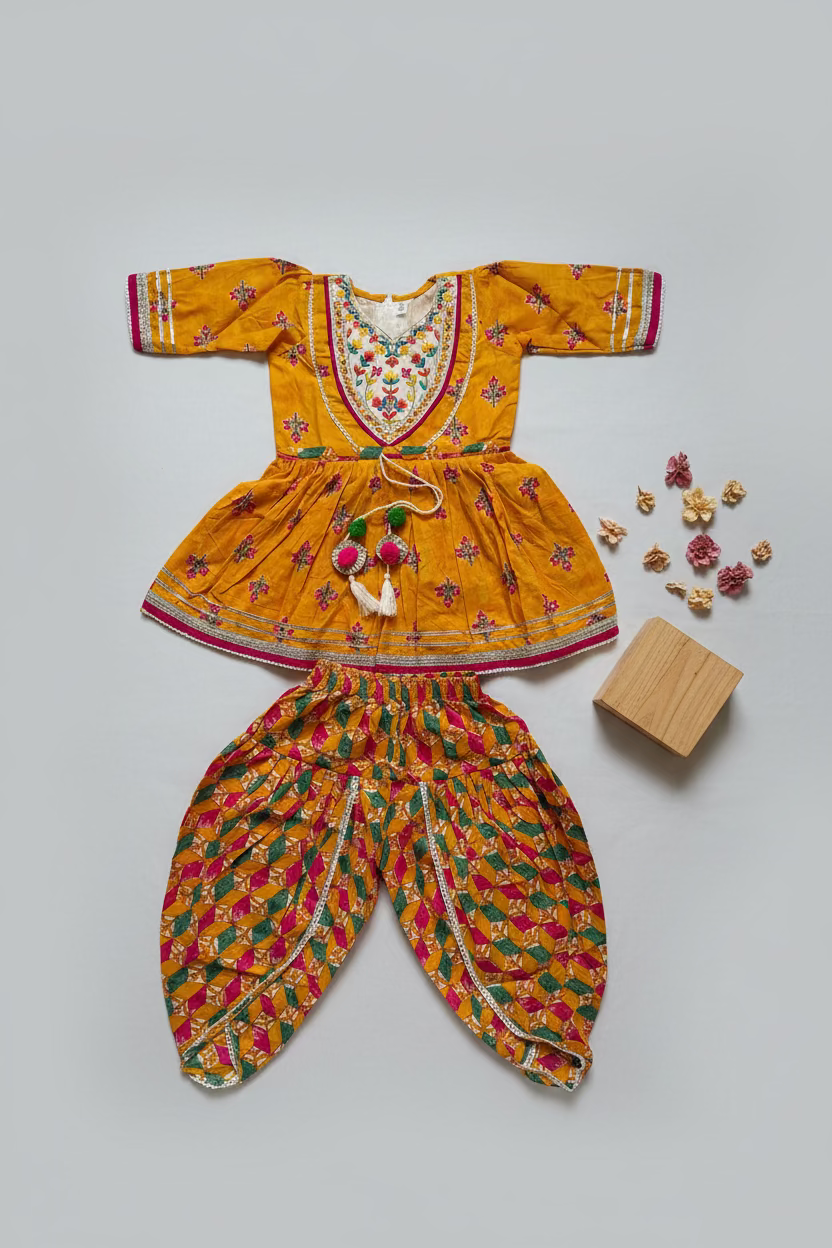 Yellow Embroidery Booti