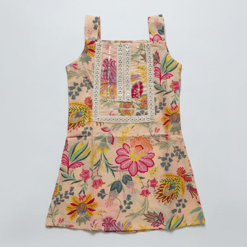 Peach Afghani Embroidery