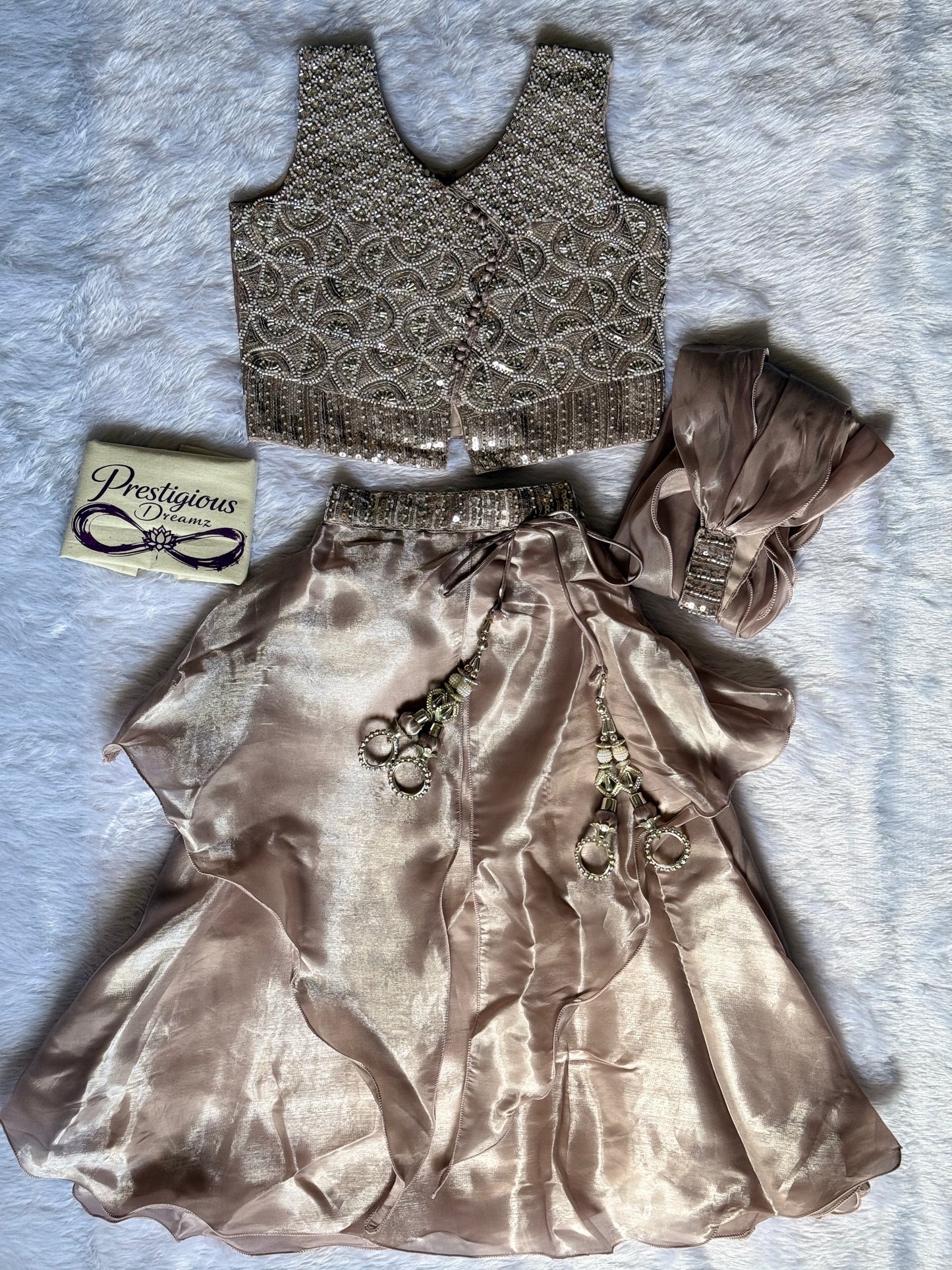 Champagne-gold Lehenga