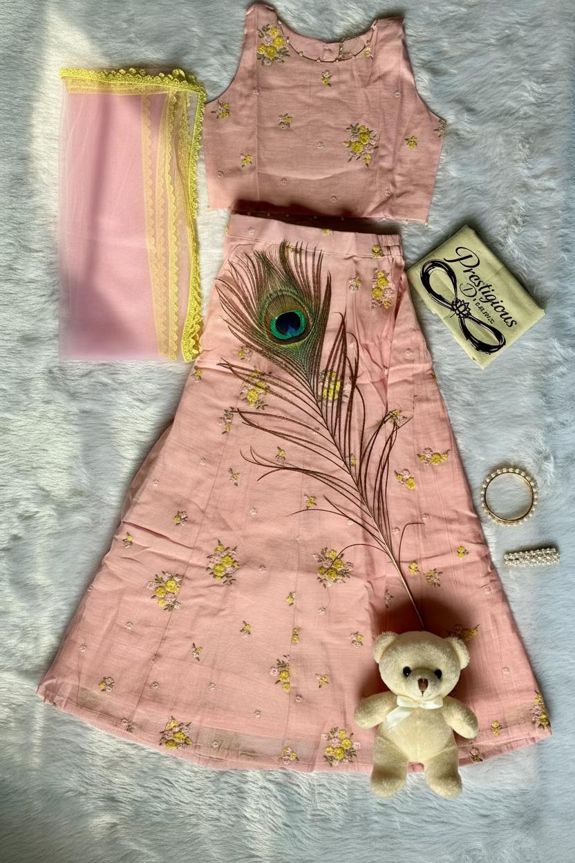 Mul Blush-pink Lehenga
