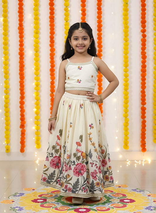 White Slvls Lehenga