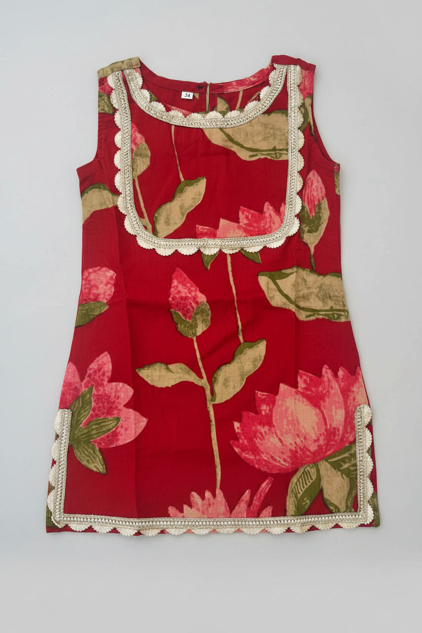 Red Floral Sharara