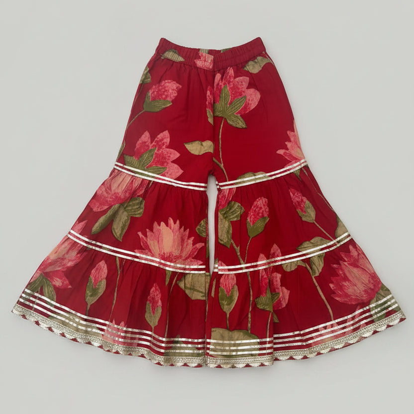Red Floral Sharara
