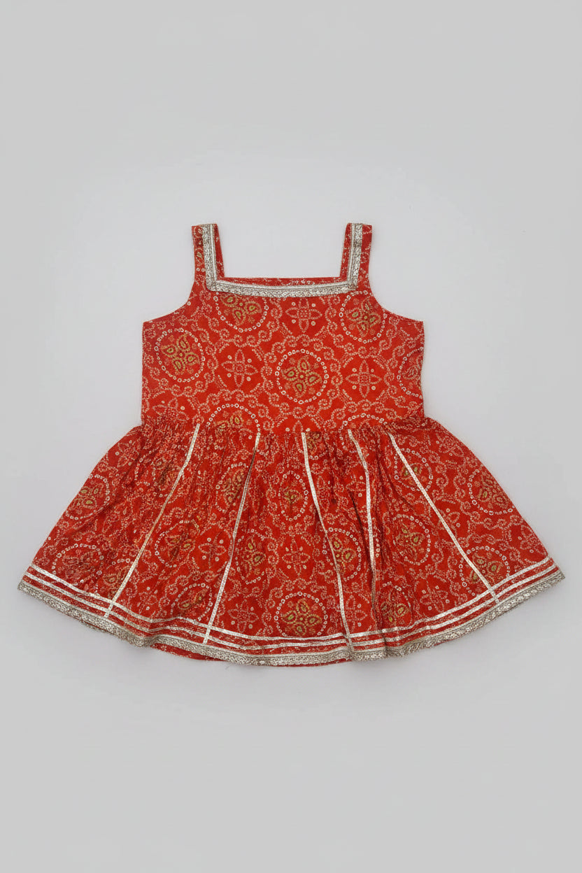 Orange Bandhej Dhoti