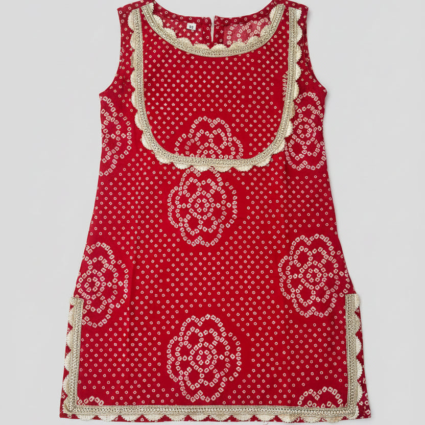 Red Bandhej Sharara