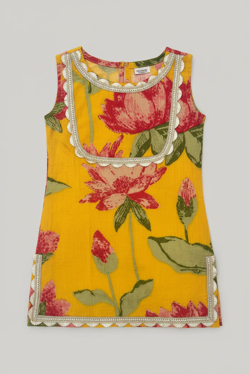 Yellow Floral Sharara