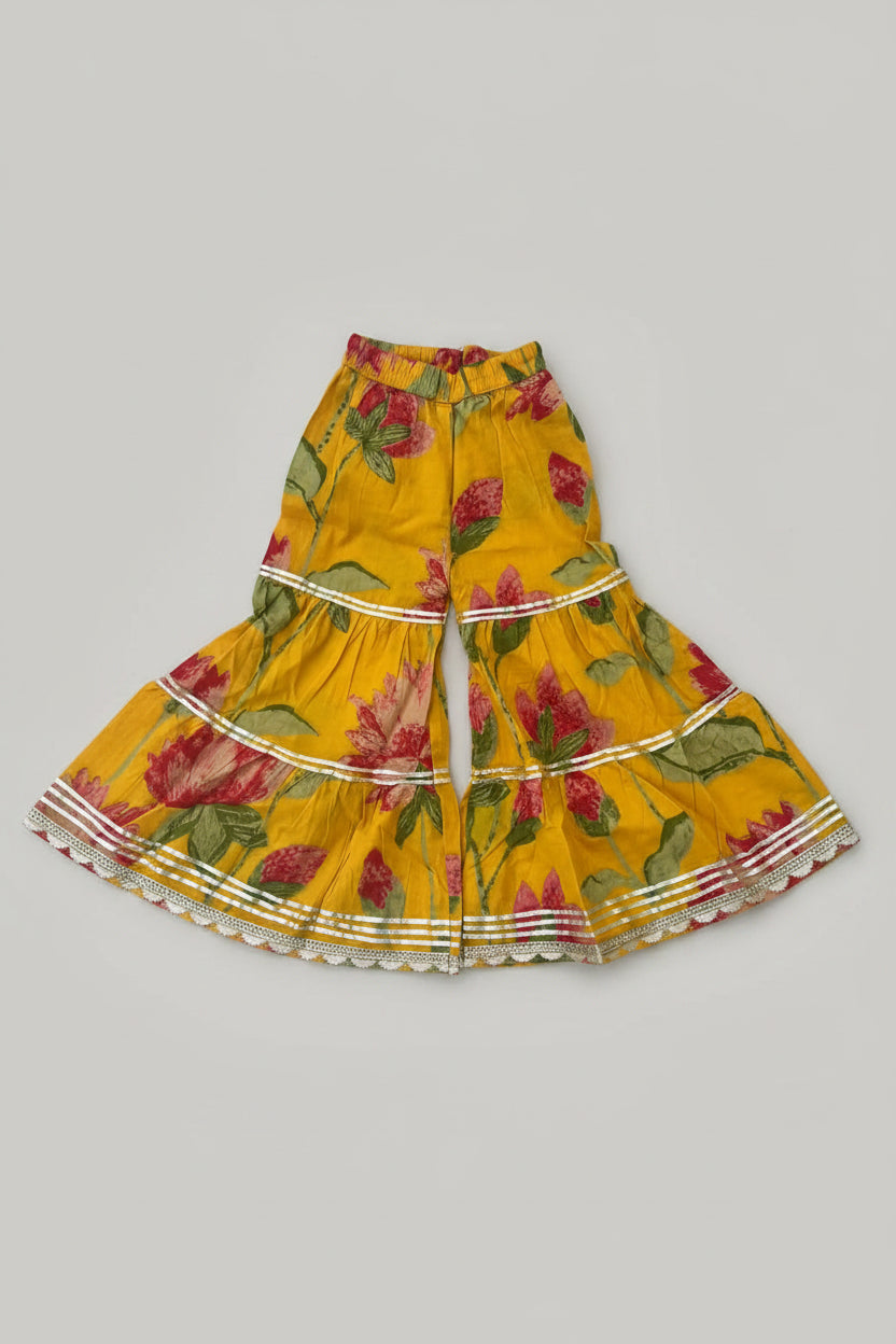 Yellow Floral Sharara