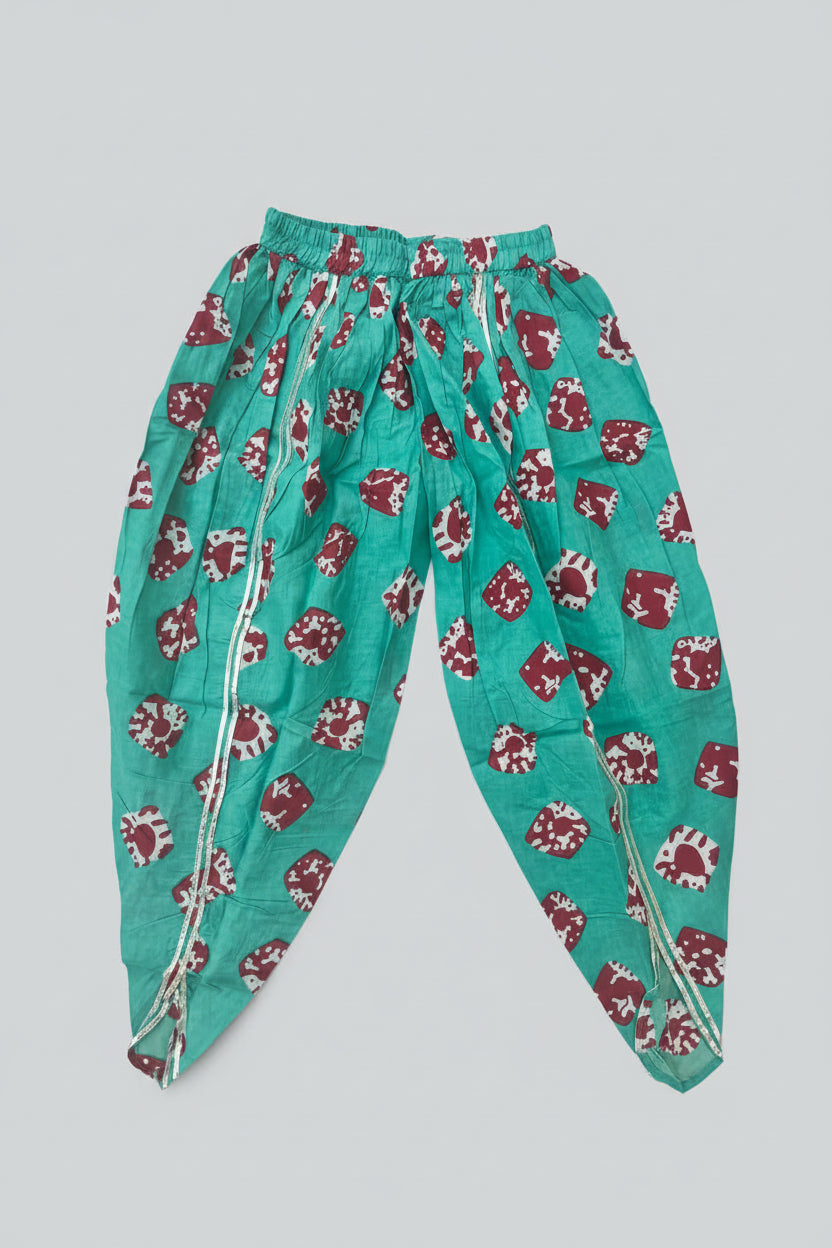 Green Floral Dhoti