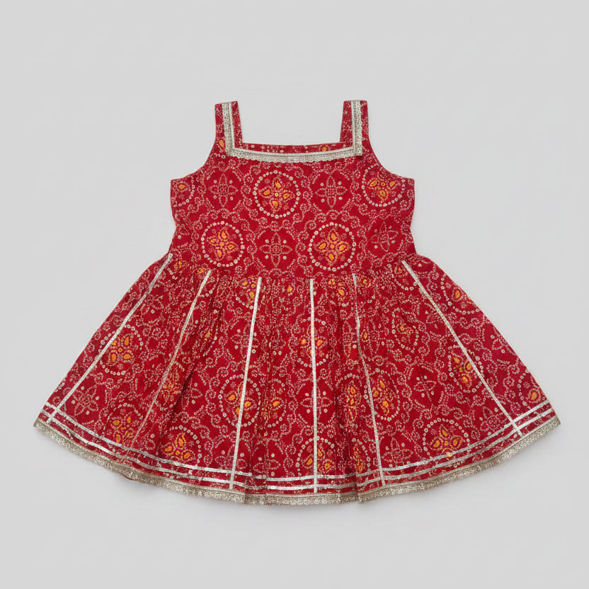 Red Bandhej Dhoti