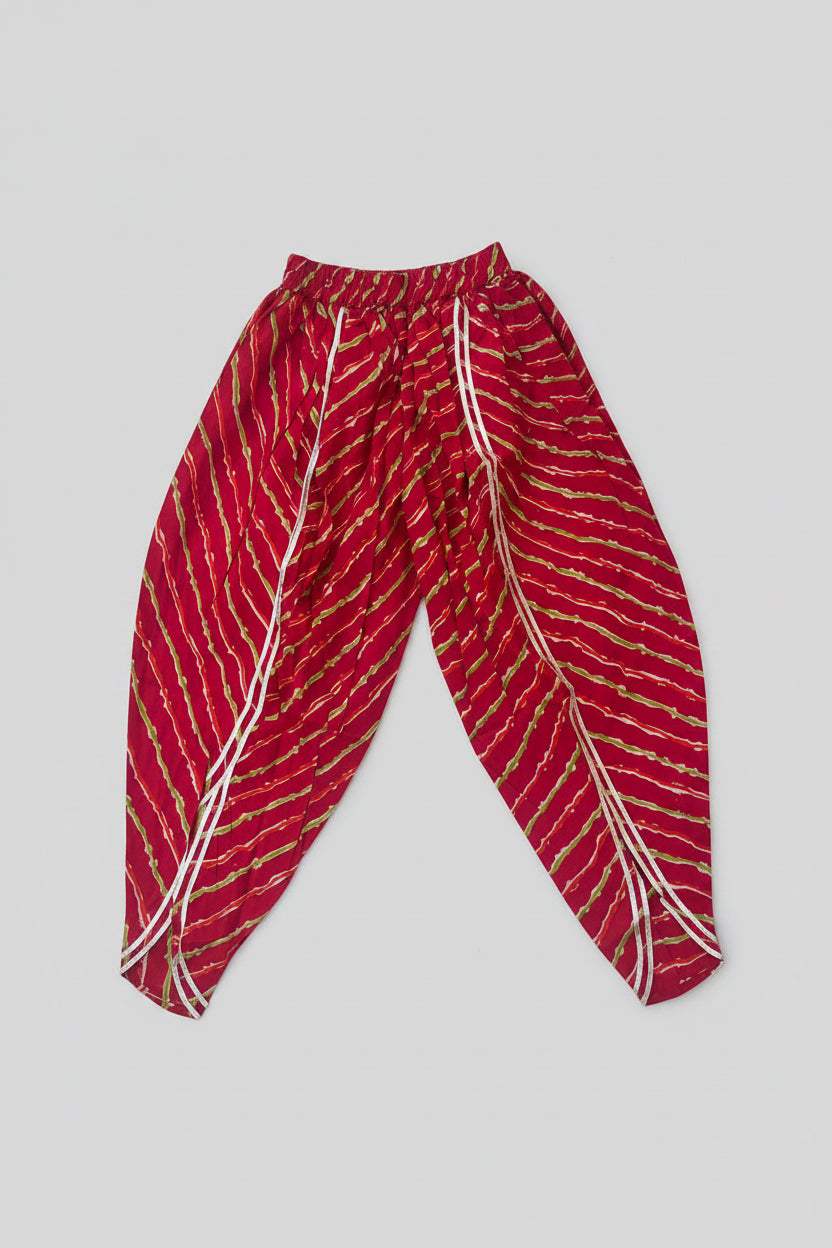 Pink Bandhej Dhoti